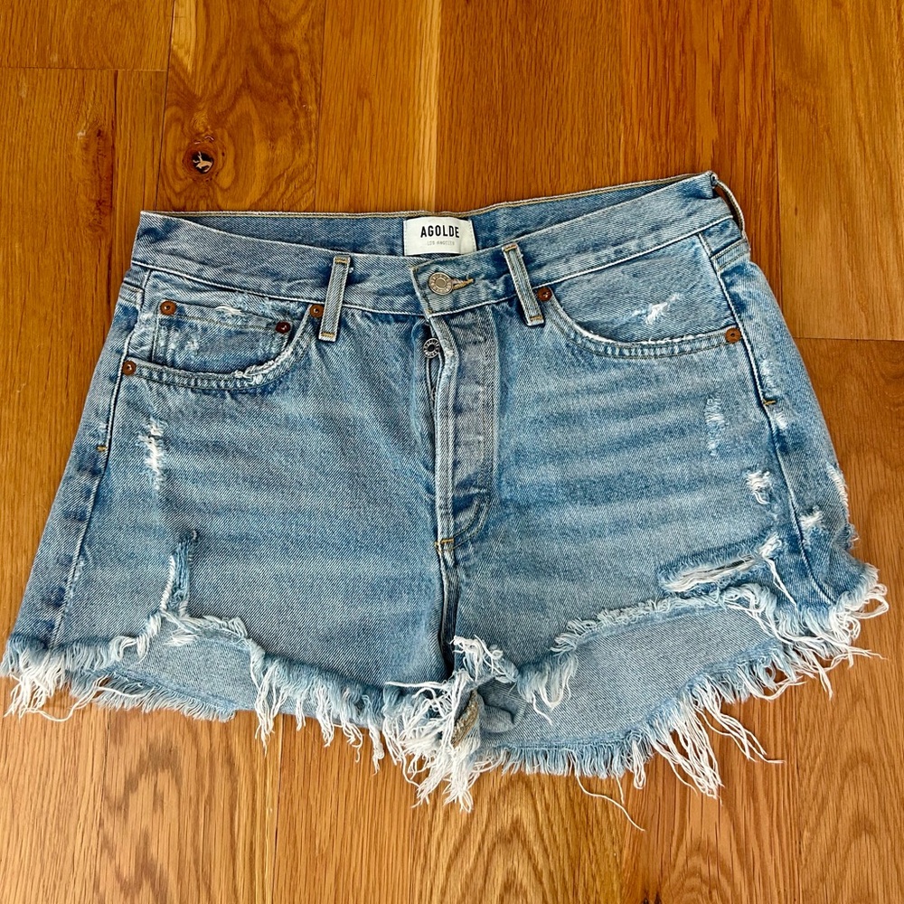 AGOLDE Women's Blue Denim Shorts